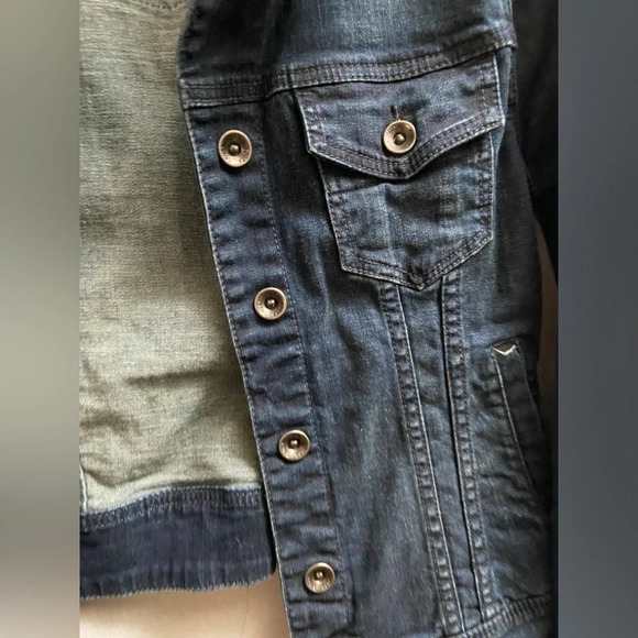 Dish dark denim button jean  jacket Sz M - Picture 3 of 10